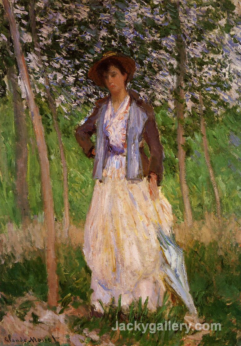 The Stroller (Suzanne Hoschede) by Claude Monet paintings reproduction